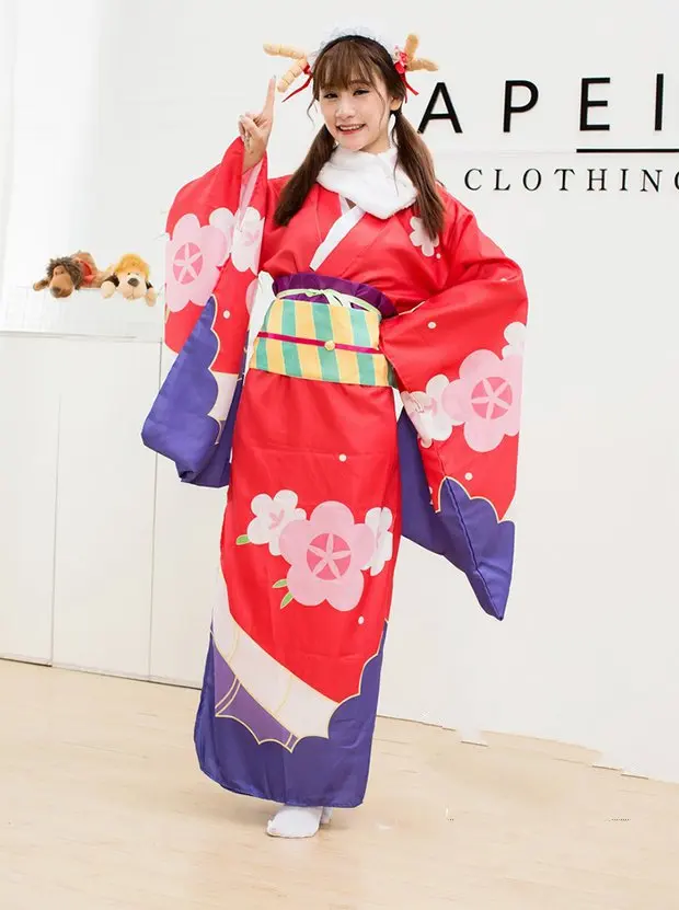 Сан Чи нет горничной Дракон Kanna Камуи кимоно Yukata Косплэй костюм Кобаяши Хэллоуин