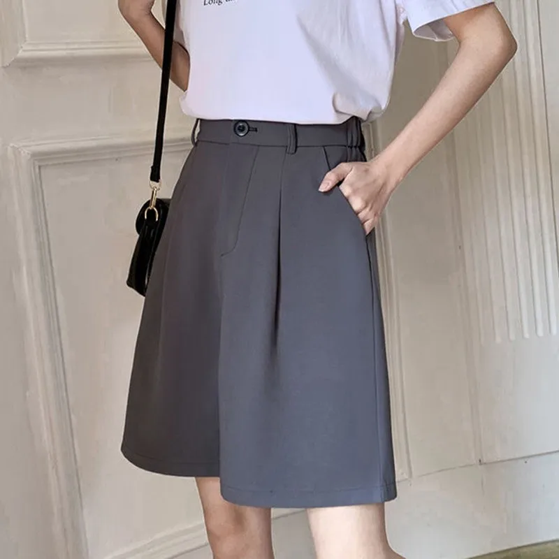 

New Comfortable Women Knee Length Pants Summer Korean Style Casual Fashion Loose High Waist