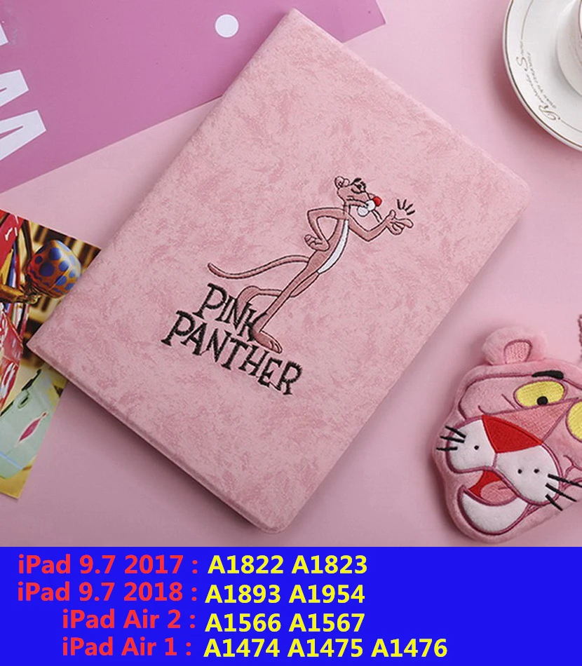 leopard Quan 568 3D с вышитыми героями мультфильмов чехол для нового ipad 9.7inch '3/2/1'mini123/45/для ipad 234 Pro9.7 Искусственная кожа умного сна - Цвет: leopard Quan 568
