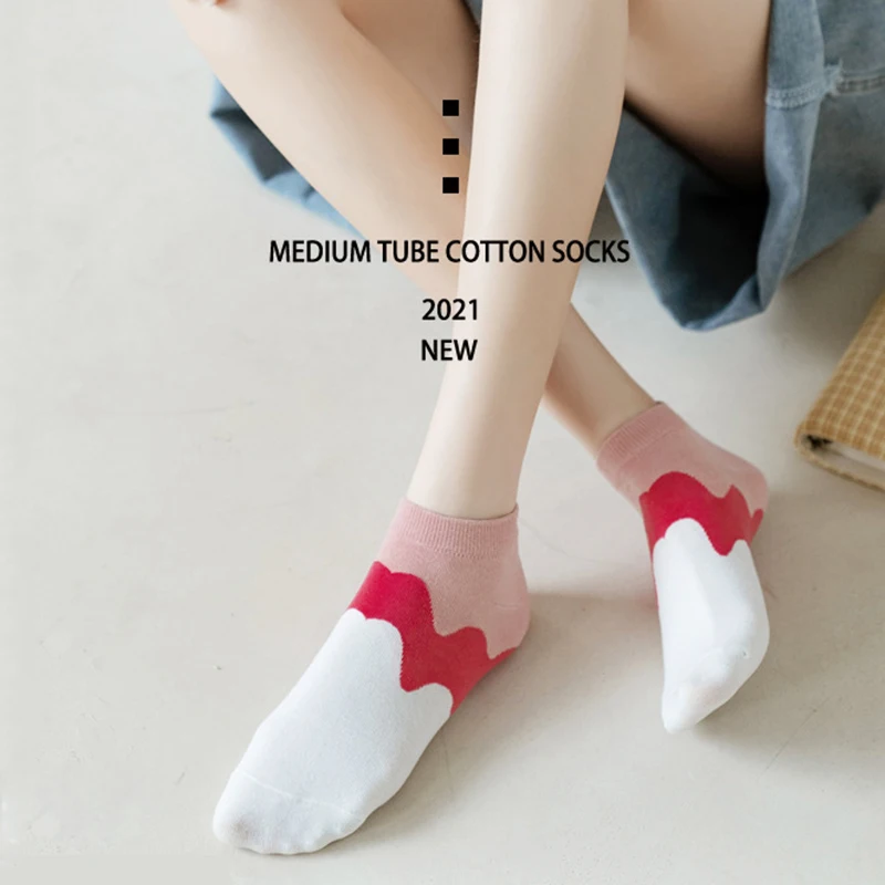 

Gradient Invisible Women Socks Japan Style Cute Short Socks Spring and Autumn Pure Cotton Thin Low-cut Boat Socks Kawaii Socks