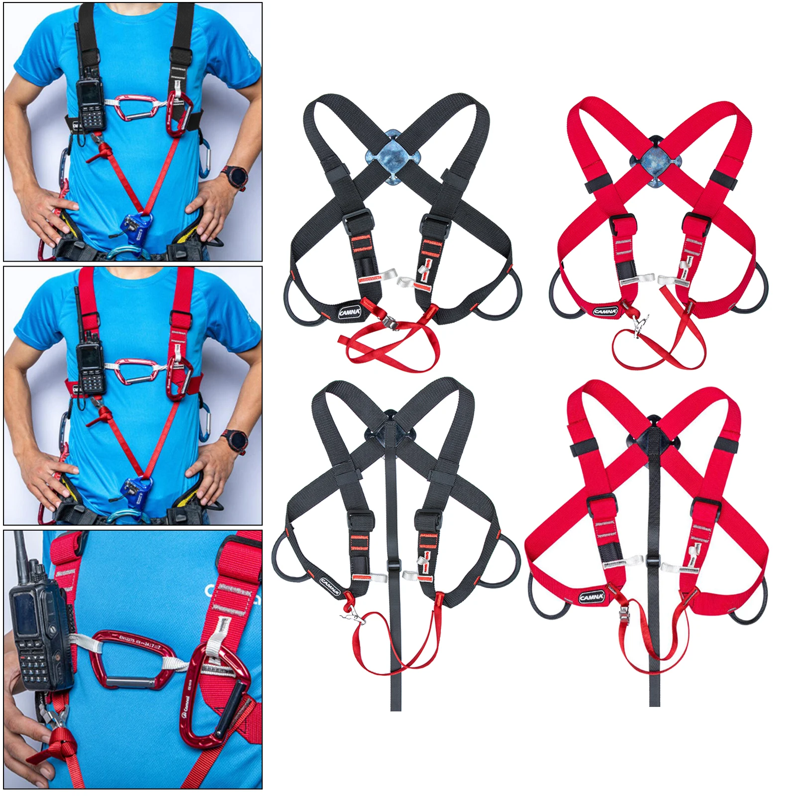 

Rock Climb Safety Harness Ascending Decive Chest Belt Caving Canyoning