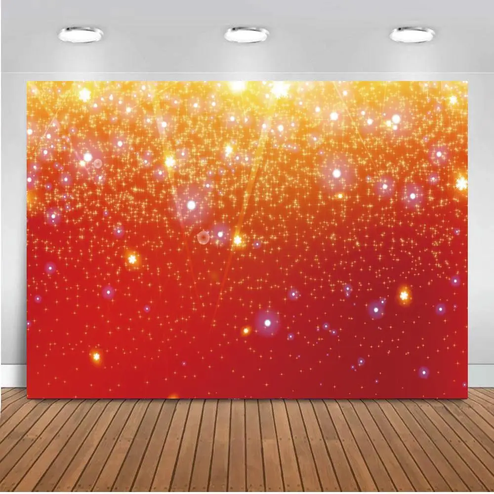 

Gold Red Light Bokeh Glitters Polka Dots Stars Photography Backgrounds Newborn Backdrops Wedding Photophone Birthday Photocall