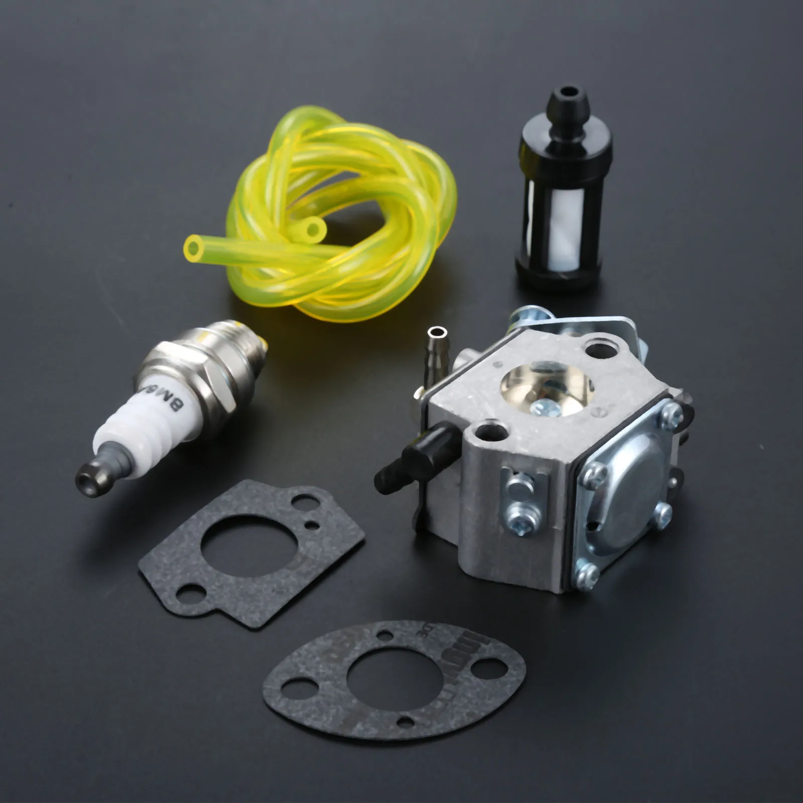 

Carburetor with Gaskets Fuel Filter Spark Plug Fuel Line Kit for Tillotson HU-40D, Stihl 028 028AV Super Chainsaw Walbro WT-16B