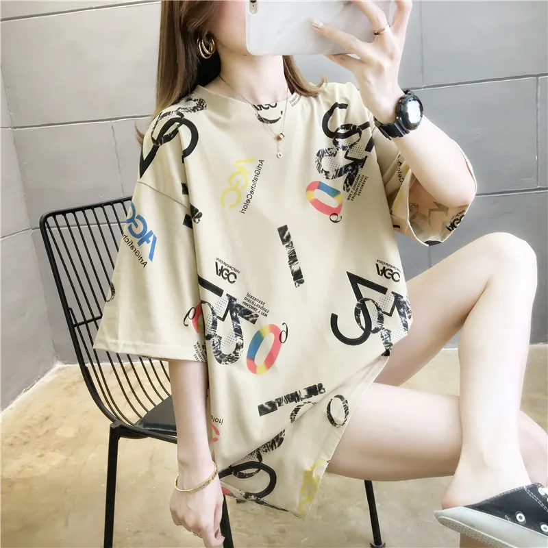 Vetement Femme Women Shirts T Shirts Summer Dress 2021 Groot Manica Corta Magliette Grunge Korean Mall Goth Alt Clothes Tie Dye