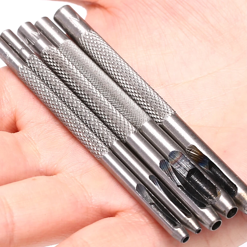 

5Pcs/Lot Leather Round Shape Hole Punch Kit Belt Watch Band Hollow DIY Tool With Box