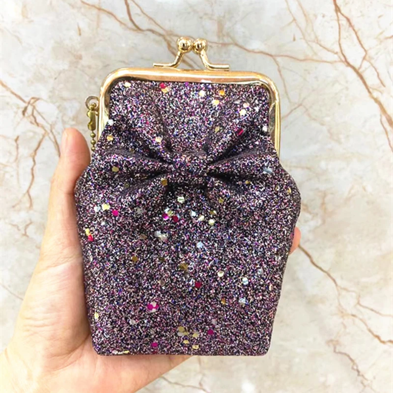 Женский кошелек для монет на ремне с блестящими бриллиантами сменная сумка