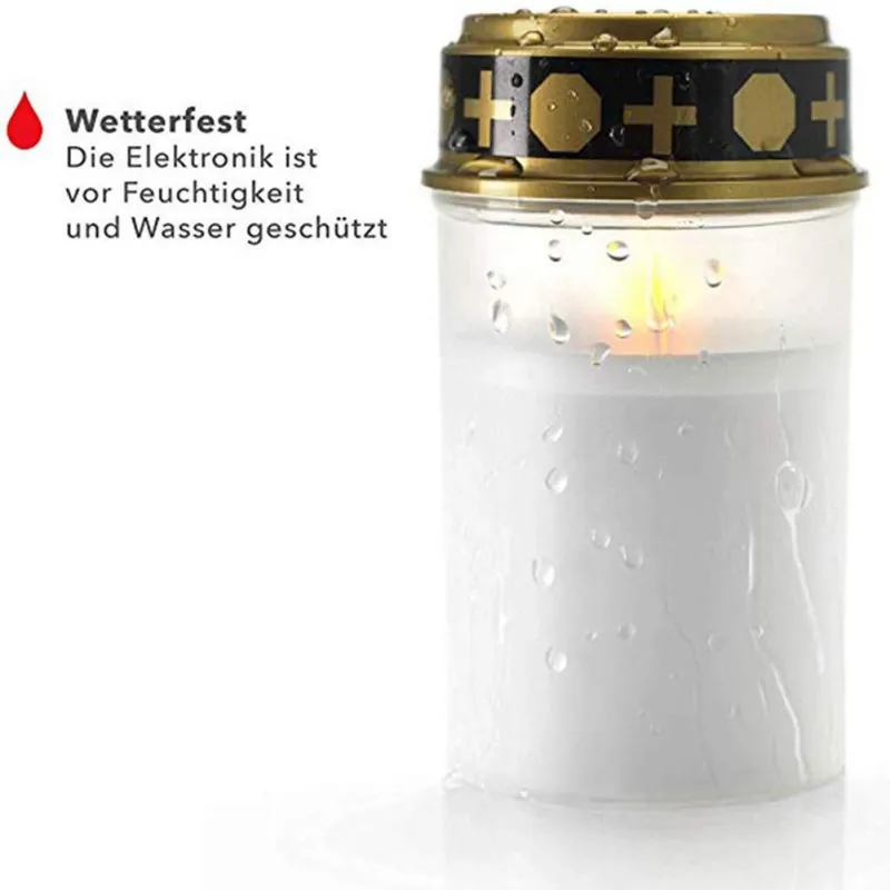 

White Grave Candle for Cemetery Grave Solar Lights with Lighting LED Grave Light 4Pcs