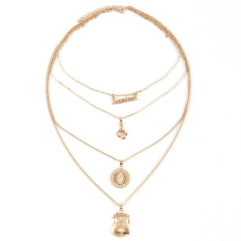 4 шт./компл. винтажные женские ожерелья английская обезьяна Мадонна