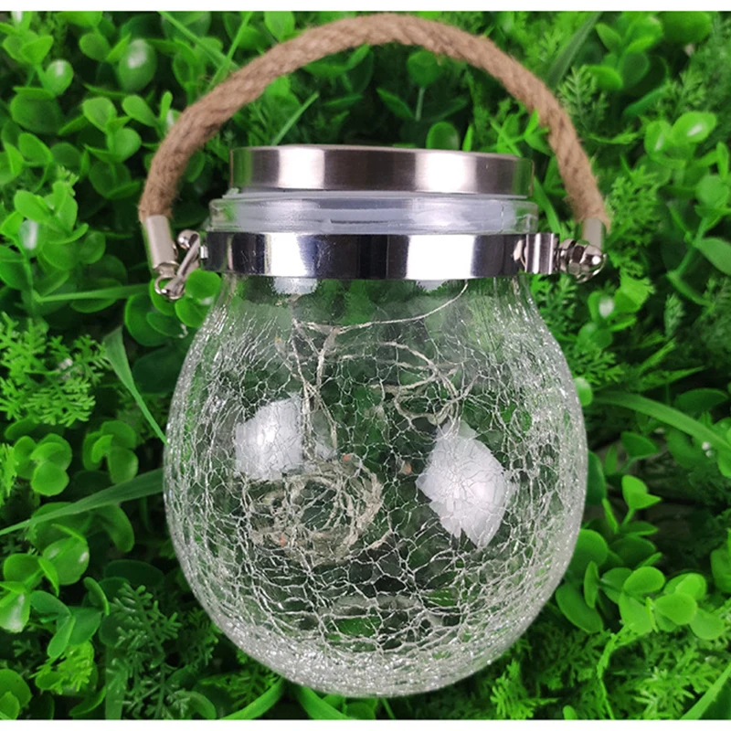 Светодиодный солнечный светильник для газона стеклянная люстра с трещинами