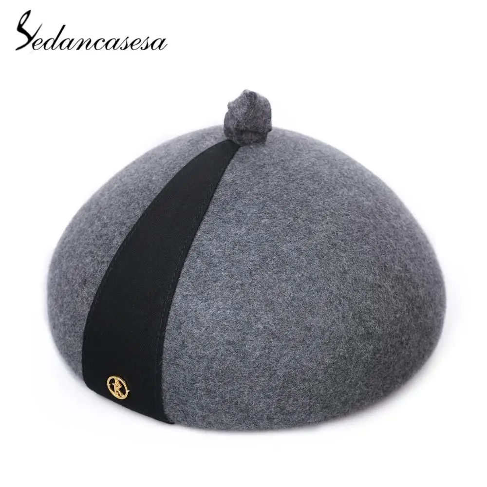Sedancasesa, новинка, Осень-зима, женская шапка, для художника, шерсть, береты, шапка с австралийской шерстью, береты, шапка FW275016