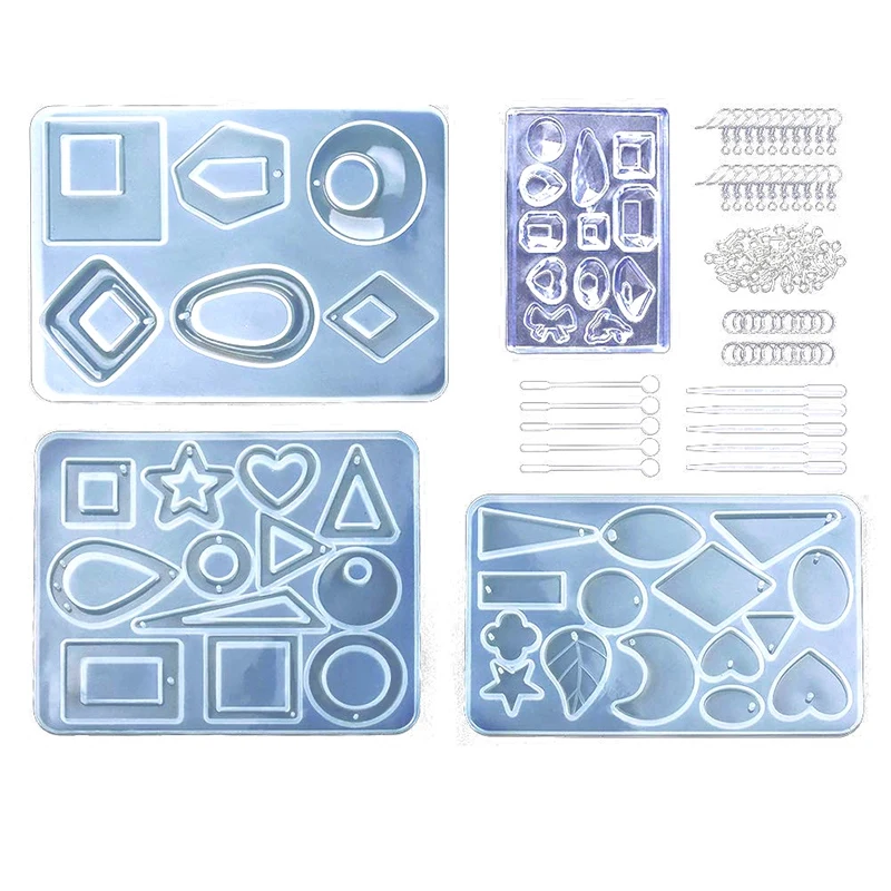 Форма для сережек Ювелирное кольцо силиконовое колец включая серьги крючки