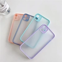 50pcs phone case skin feel silicone shockproof matte transparent frosted cover for iphone 12 pro 11 max 7 8 plus