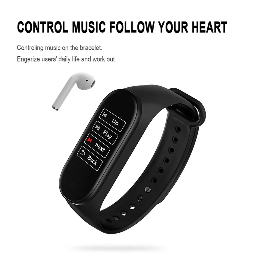 M4 Color Screen Smart Bracelet Sports Pedometer Watch Fitness Running Walking Tracker Heart Rate Band | Спорт и развлечения