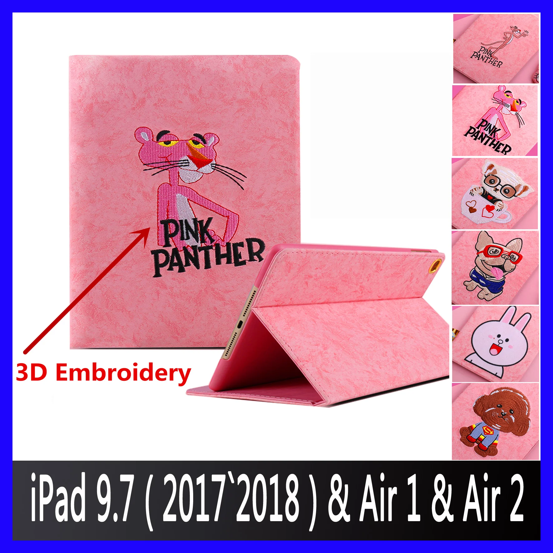 Чехол из искусственной кожи с объемной вышитой мультяшной вышивкой 2018 /Air 1/Air 2 (A1822