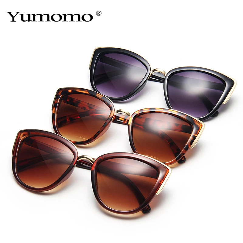 

YUMOMO 2021 Retro Sexy Leopard Ladies Cat Eye Sunglasses Women Vintage Oversized Sun Glasses For Female Oculos UV400 Eyewear
