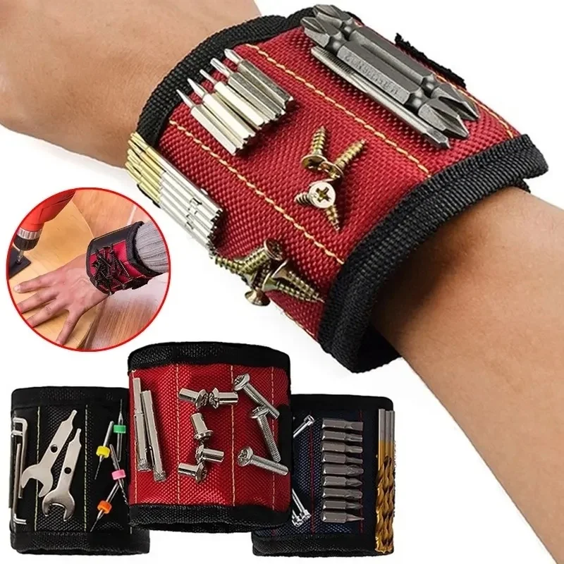 

New Strong Magnetic Wristband Portable Tool Bag For Screw Nail Nut Bolt Drill Bit Repair Kit Organizer Storage