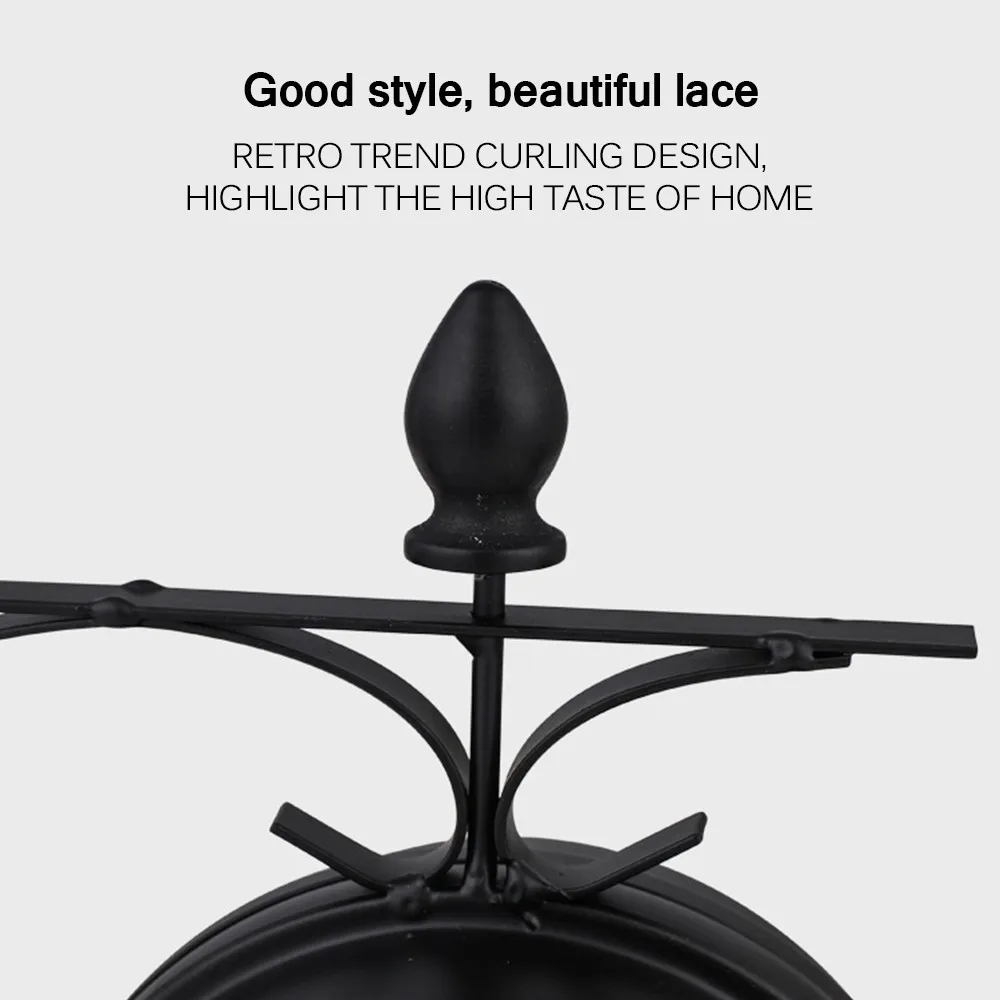 

Wall Clock Hanging Retro Double Sided Battery Metal Powered Vintage Round Clock For Garden Coffee Bar Decoration