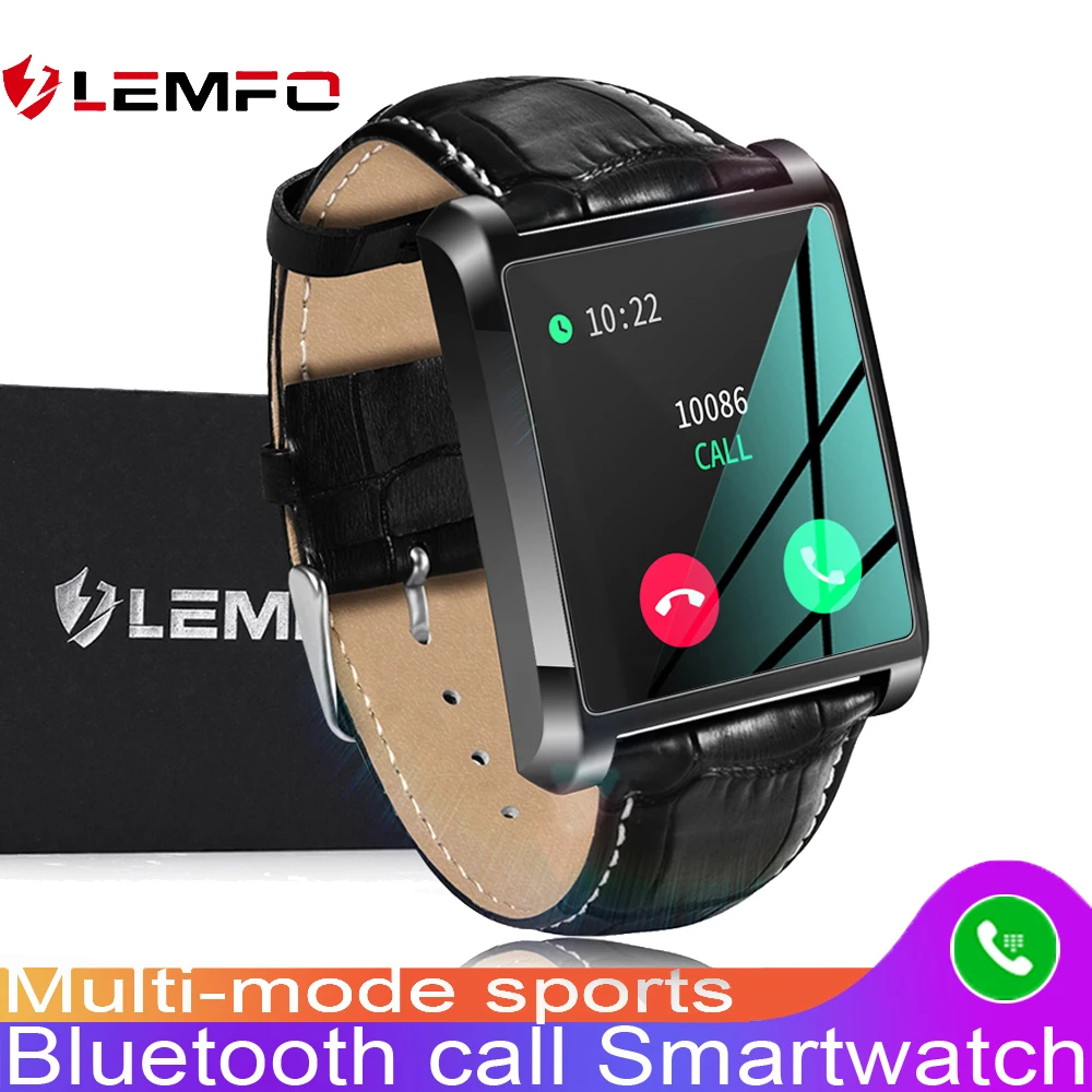 LEMFO Smart Watch Men Bluetooth Call Full Touch Steel Case Business Music Heart Rate Monitor Smartwatch 2021 For Android IOS | Электроника