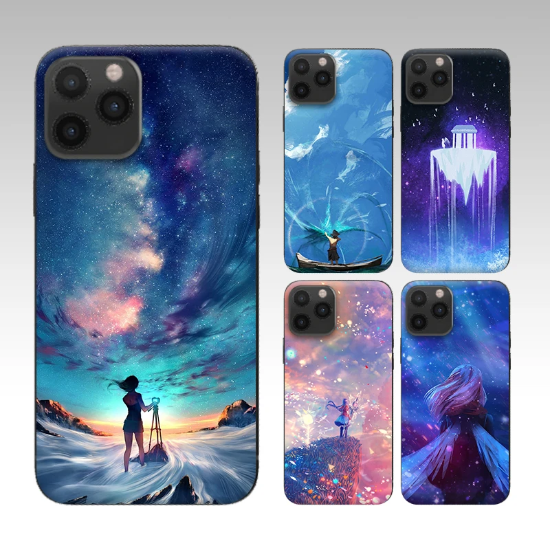 

Science Fiction World Case For iPhone 11 12 Pro X XR XS Max iPhone 7 6 6S 8 Plus Cases Silicone Soft Cover Shockproof Phone