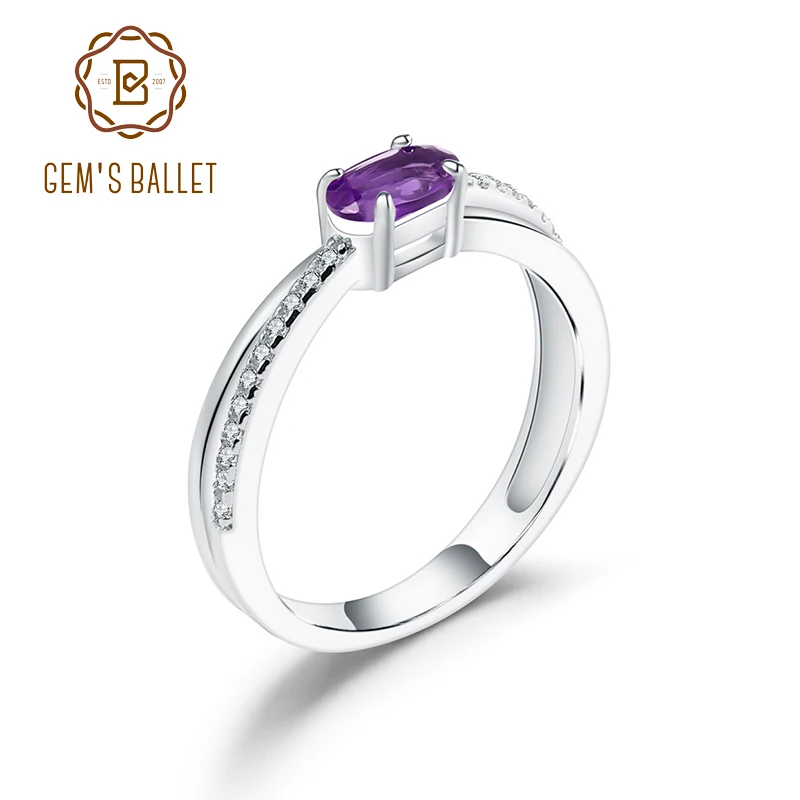 Женское кольцо с камнем GEM'S BALLET натуральным аметистом 0 48 карат из натурального