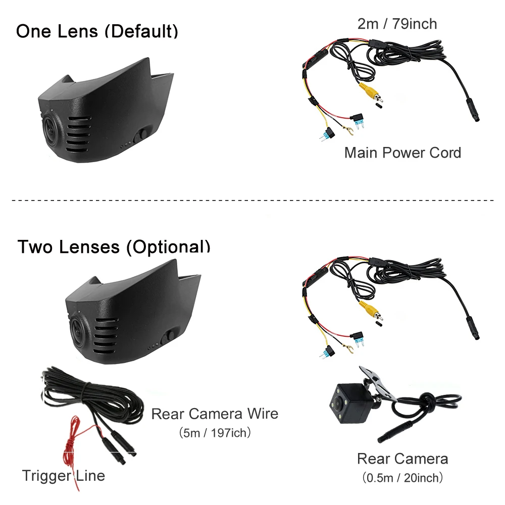 Автомобильный видеорегистратор регистратор с Wi-Fi цифровой для Volkswagen VW Tiguan L MK2 2016
