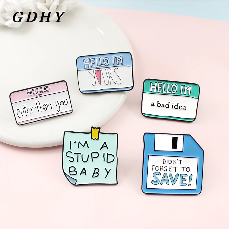 5 стилей блок стикеров для заметок в форме записок Бумага текст Memo эмалевые Броши