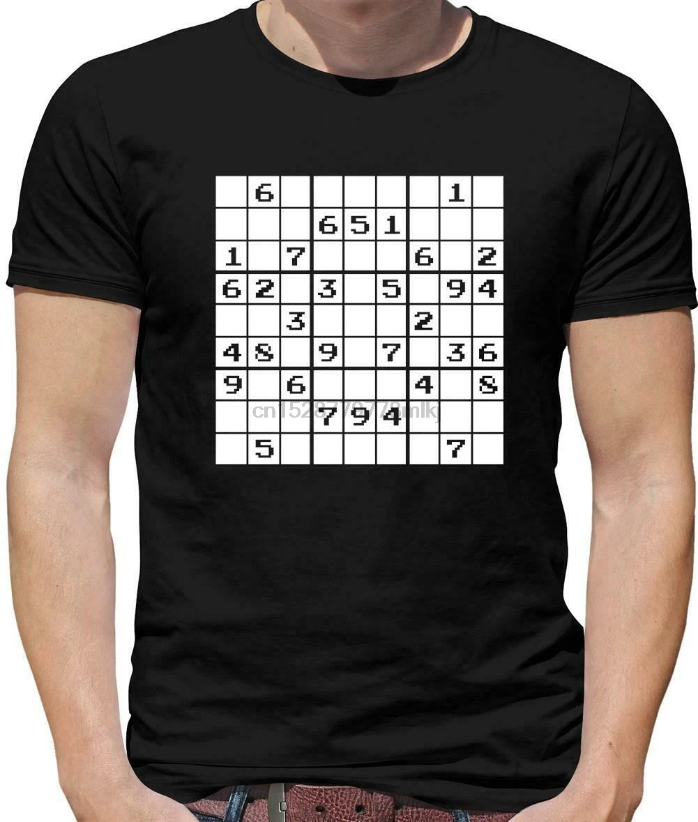 Мужская футболка Sudoku Nerd Geek головоломка игра логика книга номера свободные черные