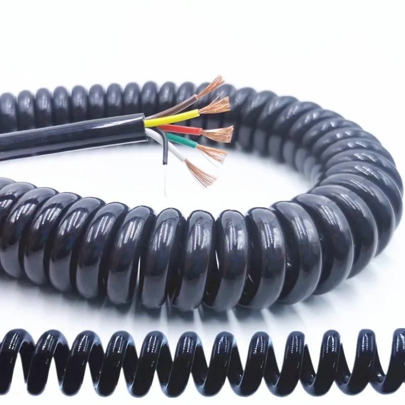 Телескопический спиральный кабель 5 ядер 6 8 corespring 24AWG0.2mm 20AWG0.5mm 17AWG1.0mm 14AWG2.0mm
