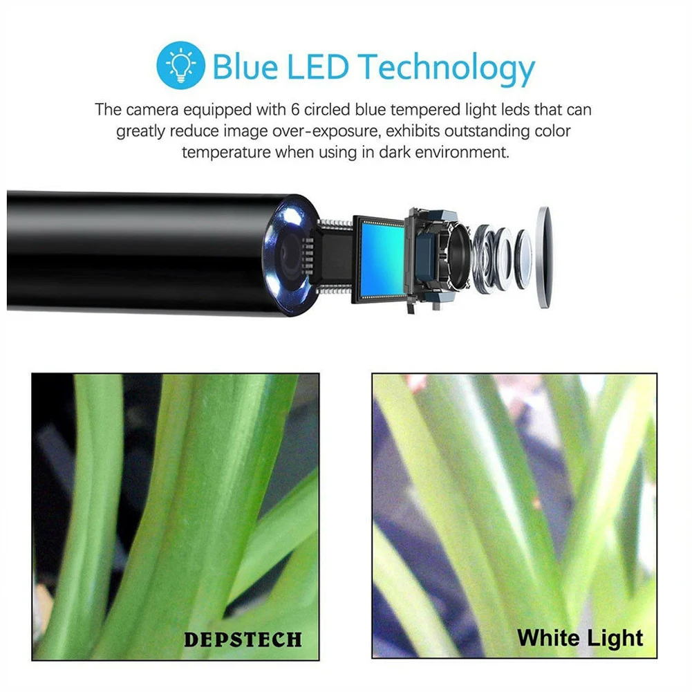 8 светодиодный эндоскоп USB HD камера бороскоп видео гибкий осмотр