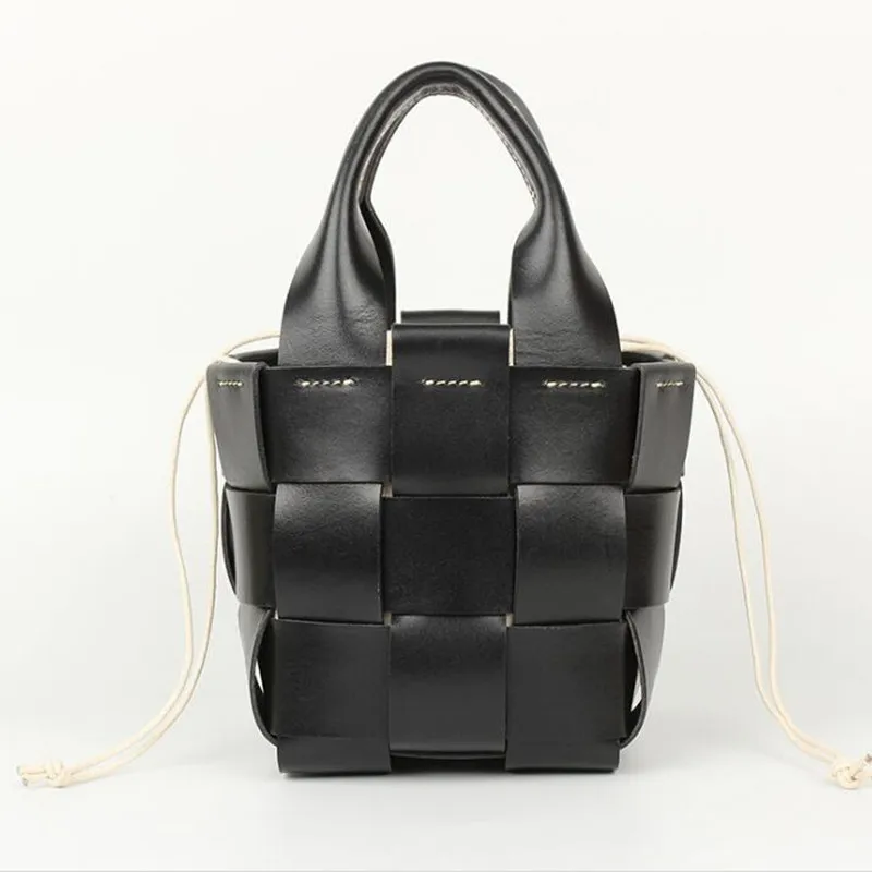 Женская сумка-мессенджер из натуральной кожи Высококачественная плетеная