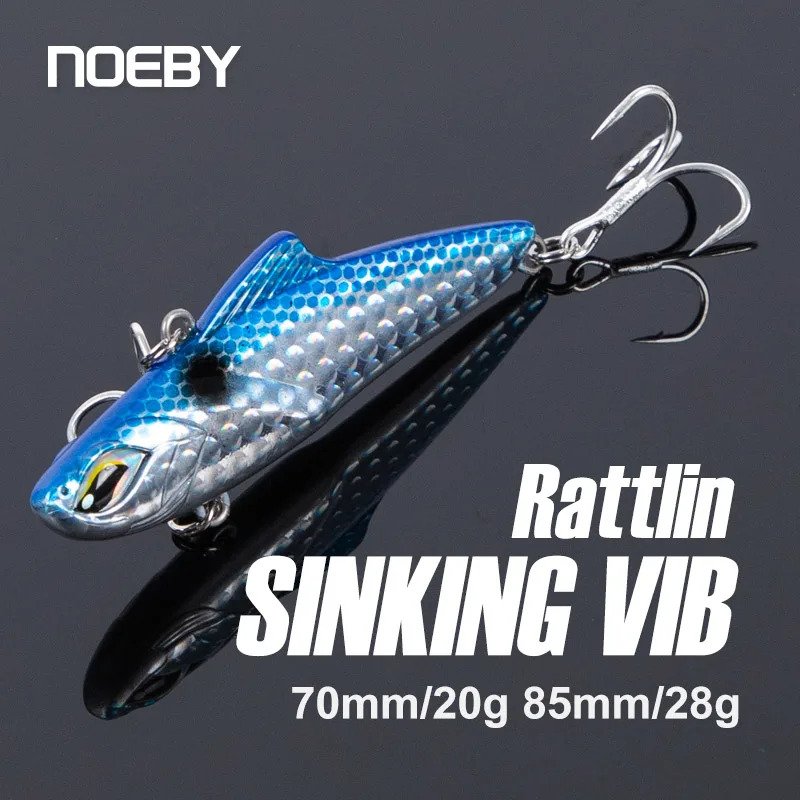 Noeby 70mm 20g 85mm 28g Vibration Fishing Lures Artificial Hard Baits Lipless Crankbait Sinking Wobbler for Pike Fishing Lure