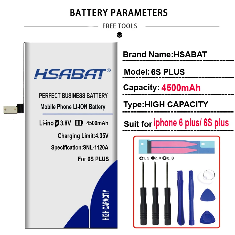 Аккумулятор HSABAT 4000 мАч для iphone 6s 7 8 для iphone 6 5S 5 SE для iphone 6s Plus 6s plus/7plus 7plus/8plus 8plus