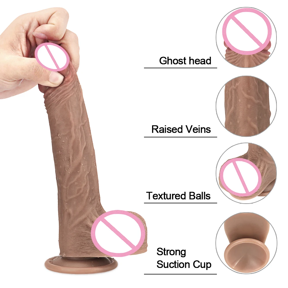 GaGu реалистичный большой фаллоимитатор гибкий пенис член с присоской на ремешке