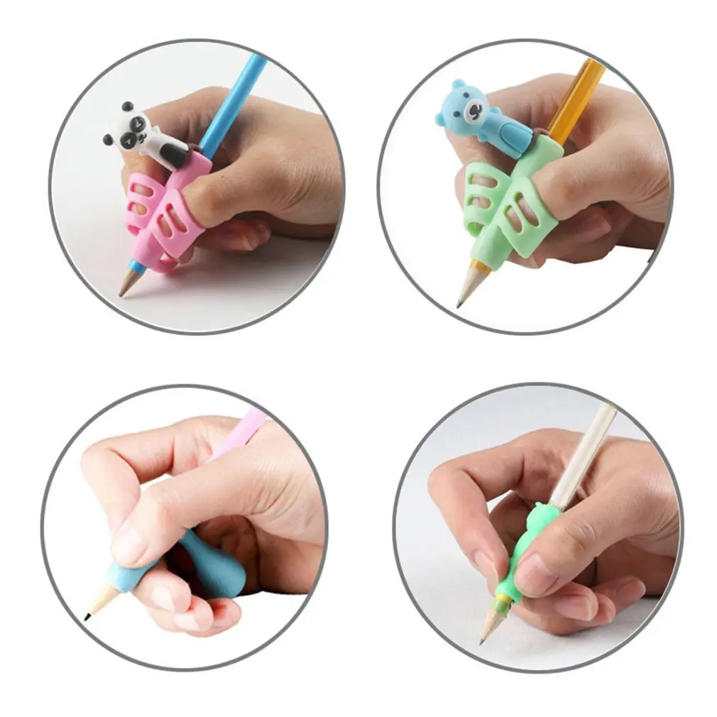 

16pcs Pencil holder Grip Children Cute Pen Handle Rod HandWriting Aid Guide Hold Pen Posture Correction for kids gift stationery