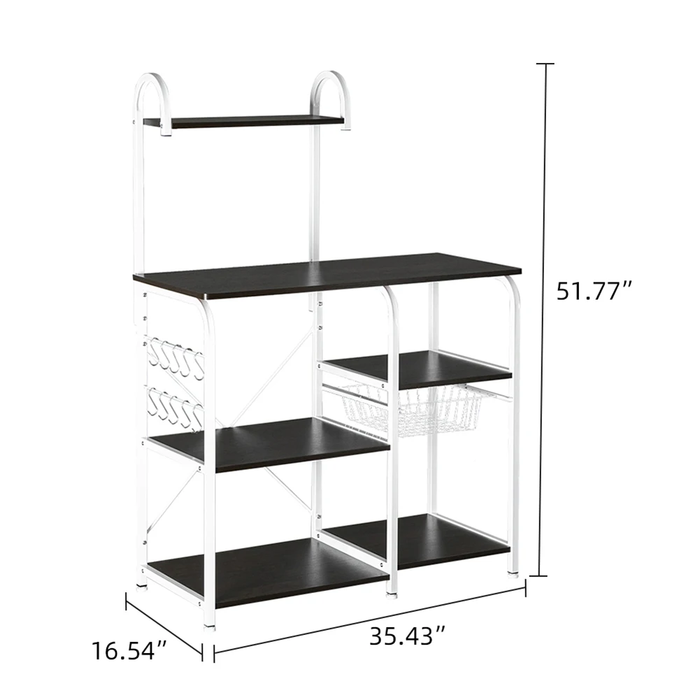 

Brown Color Kitchen Baker Rack Utility Storage ShelfMicrowave