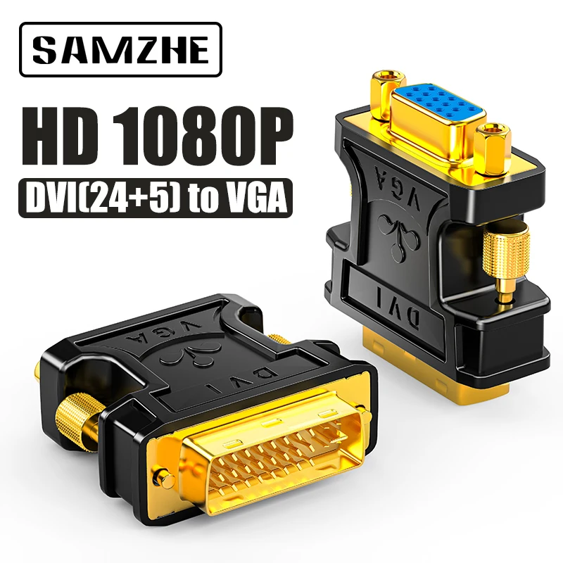 Видеоадаптер DVI-I 25 конт. (штекер)/VGA (разъем) Samzhe для HDTV ЖК-дисплеев |