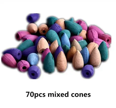 70pcs mixed cones 20 шт. благовония конусы+ Красота Девушка фиолетовая глина обратный поток благовоний горелка украшение дома керамическая палочка Благовония Держатели ароматическая курильница - Цвет: 70pcs mixed cones