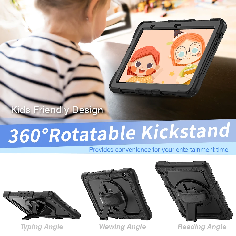 360 rotation hand strapkickstand tablet case for funda huawei mediapad t5 silicone protective cover free global shipping