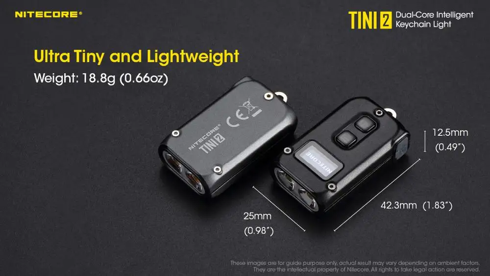 Nitecore TINI2 Flash светильник 500 люмен OLED умный ъядерный ключ свет APC технология сна