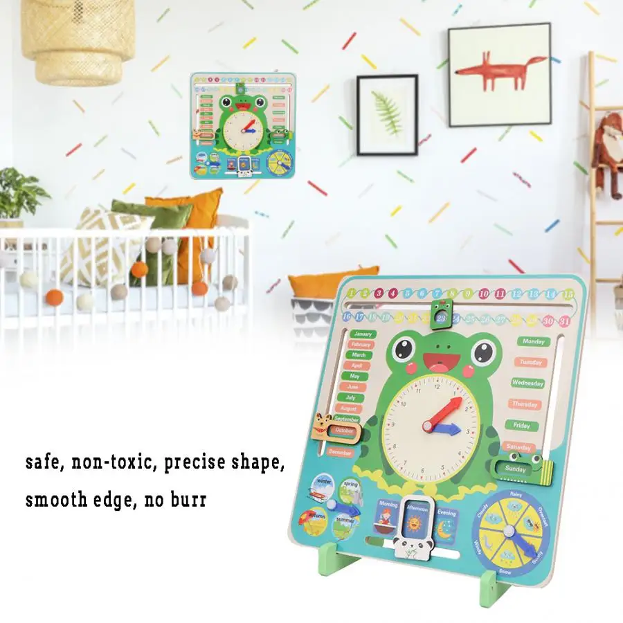 Деревянные игрушки Монтессори для малышей сезон погоды календарь часы время