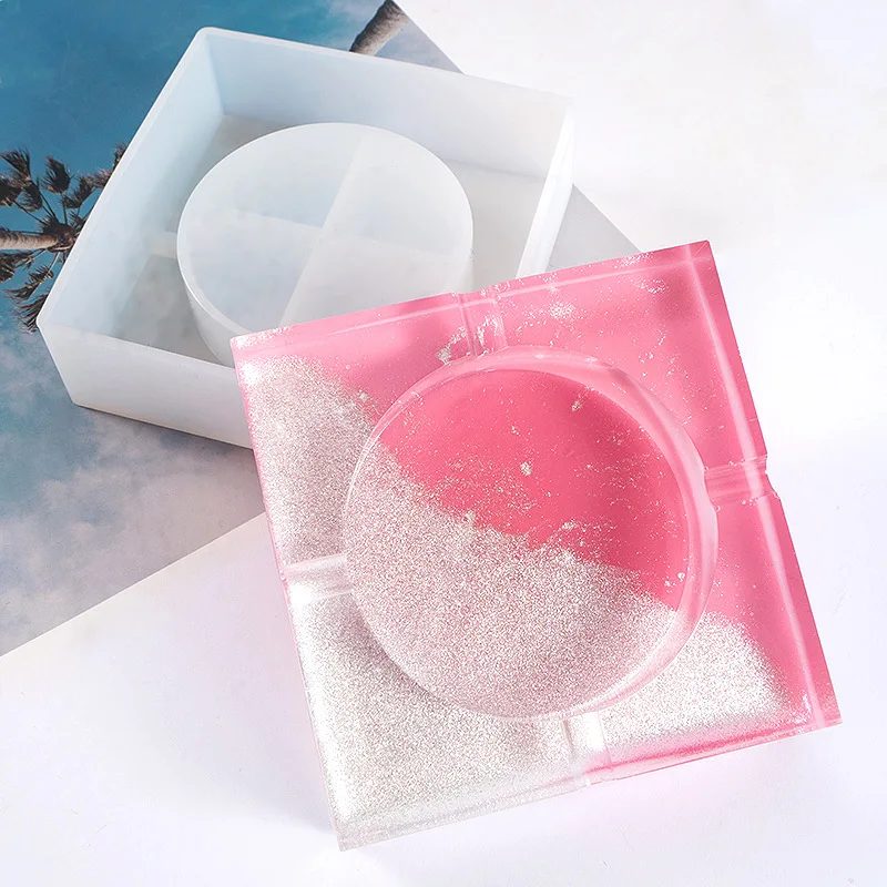 

Новые формы большого размера для творчества, прозрачная эпоксидная форма для маятника, круглая Квадратная Пепельница, силиконовая форма дл...