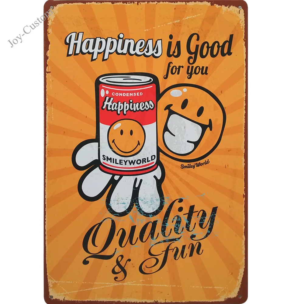 Смайлик винтажный Ретро Декор вывеска на стену металлическая надпись доска