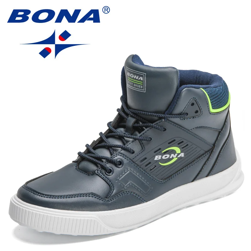 Кроссовки BONA мужские высокие Вулканизированная подошва Повседневная Удобная