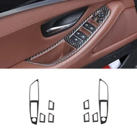 for bmw 5 series f10 f18 2011 2013 2014 2015 2016 2017 4pcs car carbon fiber window lift switch button armrest panel cover trim