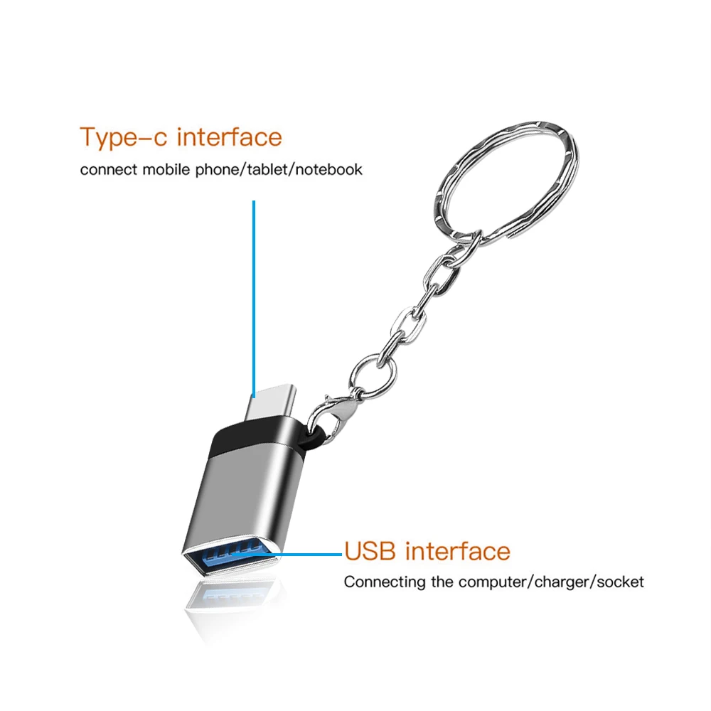 USB адаптер с Type C на 3 0 конвертер брелоком универсальный кабель для зарядки и