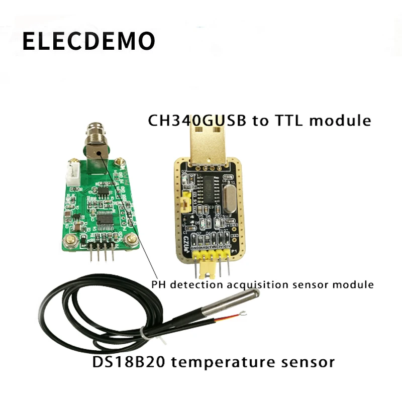 Модуль датчика определения PH датчик качества воды с последовательным