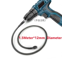 1 5 meter kitchen toilet sewer blockage pipe dredge with sewer spring dredge clogs cleaning spring with electric drill adapter