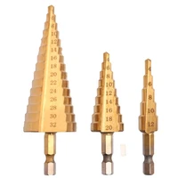 woodworking tools hss drill bit titanium coated step high speed steel metal wood hole cutter cone drilling 4 20mm tool