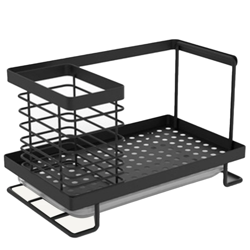 

Kitchen Sink Caddy Organizer with Drain Pan, 304 Stainless Steel, for Sponges, Scrubbers, Soap, Kitchen, Bathroom