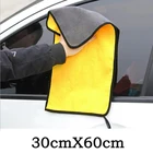 304060 см мягкие полотенце для чистки автомобиля из микрофибры окна Стекло бытовой очиститель Kichten мытья посуды сушки ткани, автомобильные аксессуары